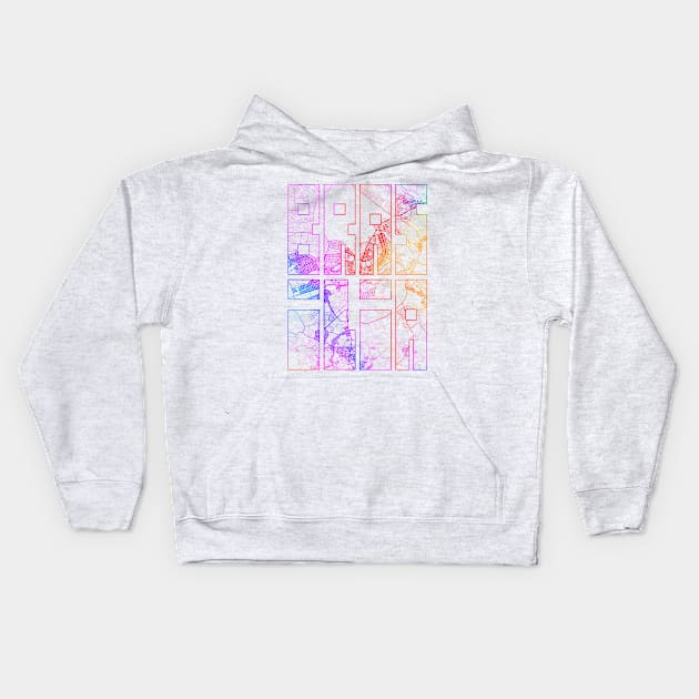 Brasilia, Brazil City Map Typography - Colorful Kids Hoodie by deMAP Studio